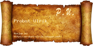 Probst Ulrik névjegykártya
